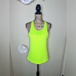 Brooks Moisture Wicking Razorback Tank Top in Bright Yellow/Green Sz M